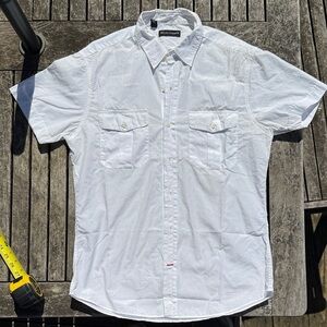 Ralph Lauren Black Label White Short-Sleeve Button-Down Shirt